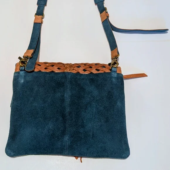 Anabaglish Teal Suede Leather Boho Purse - Picture 5 of 13